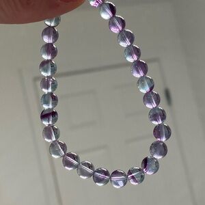 Natural Fluorite Bracelet 7mm Purple Stretch Bracelet